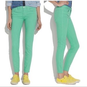 Madewell skinny jeans in mint green size 26